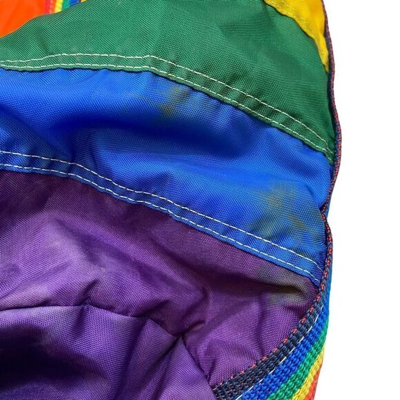 Rare Vintage Taylor Made Brand Rainbow Drawstring Bucket Tote Bag - Picture 6 of 12